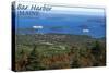 Bar Harbor, Maine - Aerial-Lantern Press-Stretched Canvas