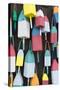 Bar Harbor, Maine, Colorful Buoys on Wall for Sale and State Specialty Souvenirs for Lobster Traps-Bill Bachmann-Stretched Canvas