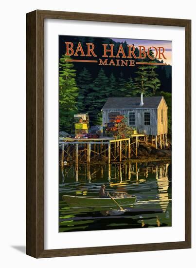 Bar Harbor, Maine - Lobster Shack-Lantern Press-Framed Art Print