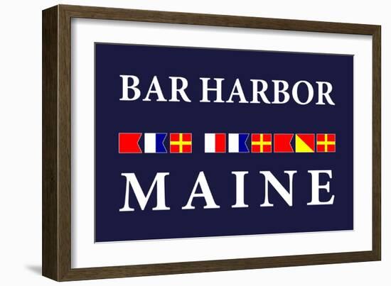 Bar Harbor, Maine - Nautical Flags-Lantern Press-Framed Art Print