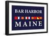 Bar Harbor, Maine - Nautical Flags-Lantern Press-Framed Art Print