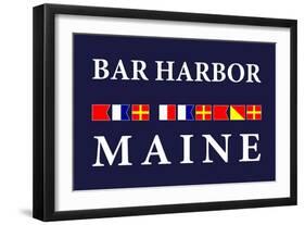 Bar Harbor, Maine - Nautical Flags-Lantern Press-Framed Art Print