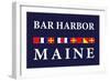 Bar Harbor, Maine - Nautical Flags-Lantern Press-Framed Art Print