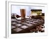 Bar of Chocolate with Cocoa, Cocoa Powder and Cocoa Beans-Peter Rees-Framed Photographic Print