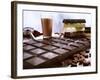 Bar of Chocolate with Cocoa, Cocoa Powder and Cocoa Beans-Peter Rees-Framed Photographic Print