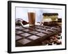 Bar of Chocolate with Cocoa, Cocoa Powder and Cocoa Beans-Peter Rees-Framed Photographic Print