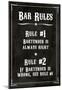 Bar Rules The Bartender is Always Right Sign Art Print Poster-null-Mounted Poster