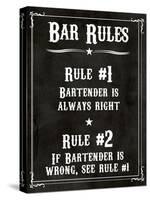 Bar Rules the Bartender is Always Right Sign Art Print Poster-null-Stretched Canvas