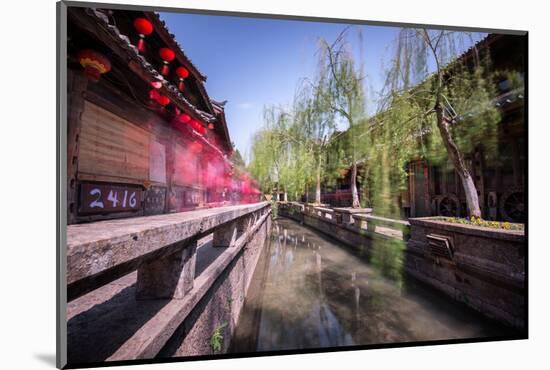 Bar Street (Xinhuajie) in the Old Part of Lijiang in a Long Exposure, Lijiang, Yunnan, China, Asia-Andreas Brandl-Mounted Photographic Print