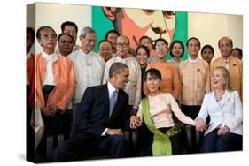 Barack Obama and Hillary Rodham Clinton with Aung San Suu Ky-null-Stretched Canvas