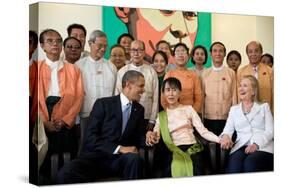 Barack Obama and Hillary Rodham Clinton with Aung San Suu Ky-null-Stretched Canvas