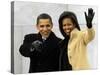 Barack Obama and His Wife Arrive at the Opening Inaugural Celebration at the Lincoln Memorial-null-Stretched Canvas