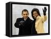Barack Obama and His Wife Arrive at the Opening Inaugural Celebration at the Lincoln Memorial-null-Framed Stretched Canvas