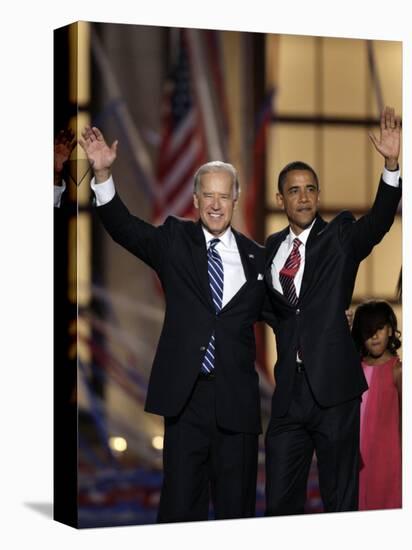 Barack Obama and Joe Biden at the Democratic National Convention 2008, Denver, CO-null-Stretched Canvas