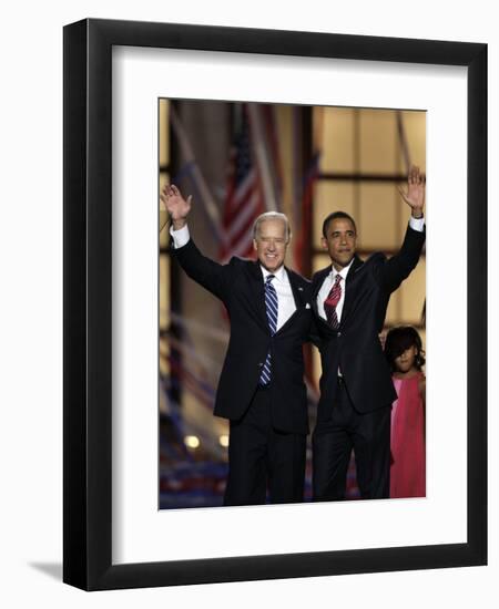 Barack Obama and Joe Biden at the Democratic National Convention 2008, Denver, CO-null-Framed Photographic Print