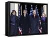 Barack Obama and the Joe Biden, Along with Their Wives, are Introduced at the War Memorial Plaza-null-Framed Stretched Canvas