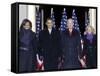 Barack Obama and the Joe Biden, Along with Their Wives, are Introduced at the War Memorial Plaza-null-Framed Stretched Canvas