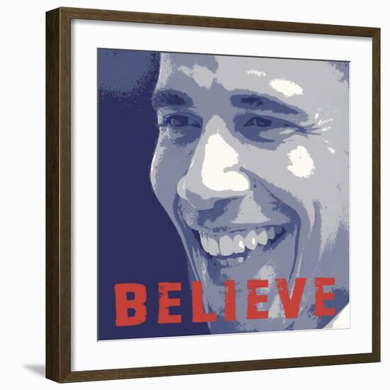 Barack Obama: Believe-Celebrity Photography-Framed Art Print