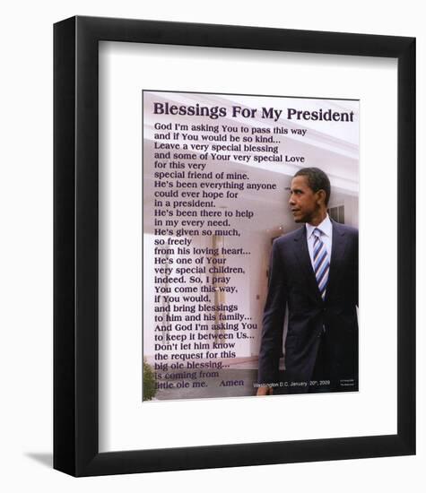 Barack Obama Blessings for My President-null-Framed Art Print