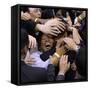 Barack Obama, Covered in Hands after His Primary Election Night Speech in St Paul, Minnesota-null-Framed Stretched Canvas