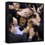 Barack Obama, Covered in Hands after His Primary Election Night Speech in St Paul, Minnesota-null-Framed Stretched Canvas
