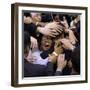 Barack Obama, Covered in Hands after His Primary Election Night Speech in St Paul, Minnesota-null-Framed Premium Photographic Print