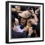 Barack Obama, Covered in Hands after His Primary Election Night Speech in St Paul, Minnesota-null-Framed Premium Photographic Print