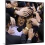 Barack Obama, Covered in Hands after His Primary Election Night Speech in St Paul, Minnesota-null-Mounted Premium Photographic Print