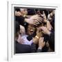 Barack Obama, Covered in Hands after His Primary Election Night Speech in St Paul, Minnesota-null-Framed Photographic Print