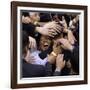 Barack Obama, Covered in Hands after His Primary Election Night Speech in St Paul, Minnesota-null-Framed Photographic Print