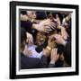 Barack Obama, Covered in Hands after His Primary Election Night Speech in St Paul, Minnesota-null-Framed Photographic Print