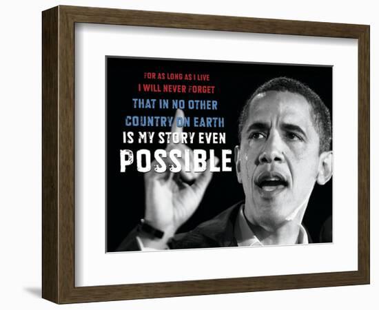 Barack Obama: For As Long As I Live...-Celebrity Photography-Framed Art Print