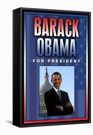 Barack Obama For President-null-Framed Stretched Canvas