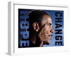 Barack Obama: Hope, Change-null-Framed Art Print