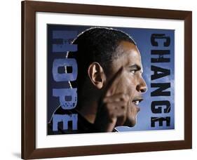 Barack Obama: Hope, Change-Celebrity Photography-Framed Art Print