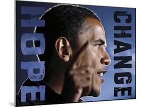 Barack Obama: Hope, Change-Celebrity Photography-Mounted Art Print