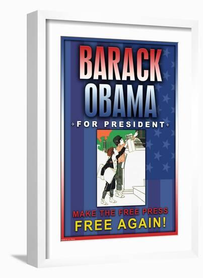 Barack Obama, Make the Free Press Free Again-null-Framed Art Print