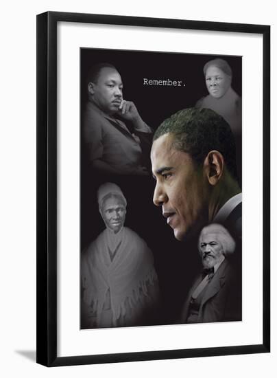 Barack Obama - Remember (no quotes)-null-Framed Art Print