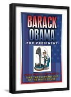 Barack Obama, Save Social Security-null-Framed Art Print