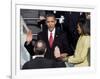 Barack Obama Sworn in by Chief Justice Roberts as 44th President of the United States of America-null-Framed Photographic Print