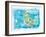 Barbados Antilles Illustrated Caribbean Travel Map with Highlights of West Indies Island Dream-M. Bleichner-Framed Art Print