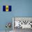 Barbados Flag Design with Wood Patterning - Flags of the World Series-Philippe Hugonnard-Art Print displayed on a wall