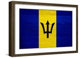 Barbados Flag Design with Wood Patterning - Flags of the World Series-Philippe Hugonnard-Framed Art Print