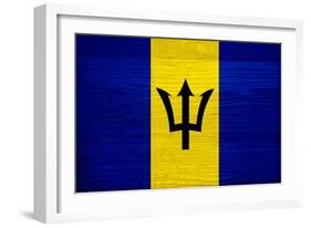 Barbados Flag Design with Wood Patterning - Flags of the World Series-Philippe Hugonnard-Framed Art Print