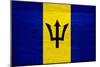 Barbados Flag Design with Wood Patterning - Flags of the World Series-Philippe Hugonnard-Mounted Art Print