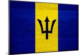 Barbados Flag Design with Wood Patterning - Flags of the World Series-Philippe Hugonnard-Mounted Art Print