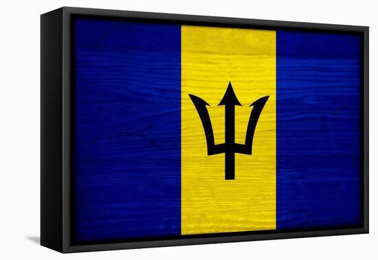 Barbados Flag Design with Wood Patterning - Flags of the World Series-Philippe Hugonnard-Framed Stretched Canvas