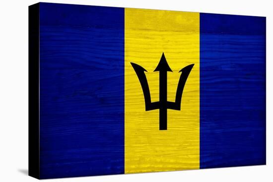 Barbados Flag Design with Wood Patterning - Flags of the World Series-Philippe Hugonnard-Stretched Canvas