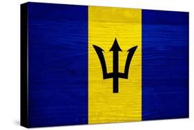 Barbados Flag Design with Wood Patterning - Flags of the World Series-Philippe Hugonnard-Stretched Canvas