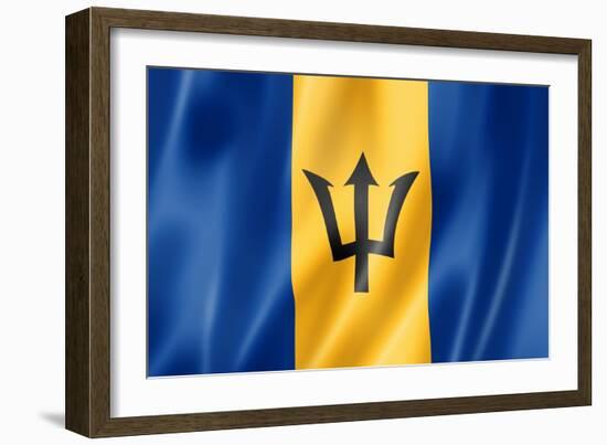 Barbados Flag-daboost-Framed Art Print